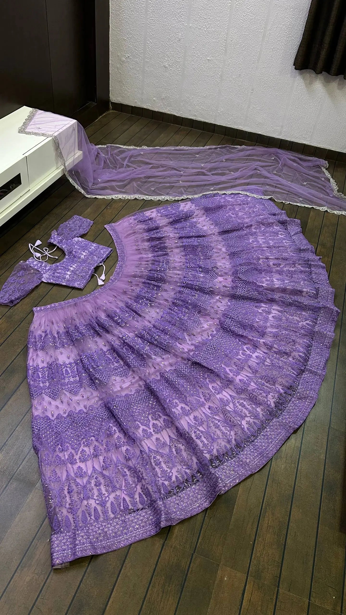 Elegant Net Lehenga Choli with Zari and Sequins Work for Wedding and Festive Wear