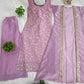 Elegant Organza Silk Embroidered Kurti Palazzo Set with Long Koti for Festive and Wedding Wear