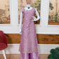 Elegant Organza Silk Embroidered Kurti Palazzo Set with Long Koti for Festive and Wedding Wear