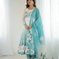 Elegant Organza Silk Floral Anarkali Suit Set