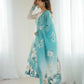 Elegant Organza Silk Floral Anarkali Suit Set