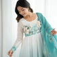 Elegant Organza Silk Floral Anarkali Suit Set