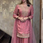 Elegant Pink Fandy Crash Embroidered Palazzo Suit with Soft Net Dupatta