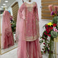 Elegant Pink Fandy Crash Embroidered Palazzo Suit with Soft Net Dupatta
