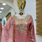 Elegant Pink Fandy Crash Embroidered Palazzo Suit with Soft Net Dupatta