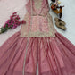 Elegant Pink Fandy Crash Embroidered Palazzo Suit with Soft Net Dupatta