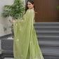 Elegant Pink Heavy Shimmer Silk Gown with Dupatta – Embroidery Sequins Work, 3.5 Meter Flair, Fully Stitched