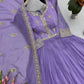 Elegant Pink Heavy Shimmer Silk Gown with Dupatta – Embroidery Sequins Work, 3.5 Meter Flair, Fully Stitched