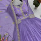 Elegant Pink Heavy Shimmer Silk Gown with Dupatta – Embroidery Sequins Work, 3.5 Meter Flair, Fully Stitched