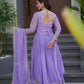 Elegant Pink Heavy Shimmer Silk Gown with Dupatta – Embroidery Sequins Work, 3.5 Meter Flair, Fully Stitched