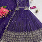 Elegant Pink Heavy Shimmer Silk Gown with Dupatta – Embroidery Sequins Work, 3.5 Meter Flair, Fully Stitched