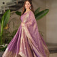 Elegant Pink Heavy Shimmer Silk Gown with Dupatta – Embroidery Sequins Work, 3.5 Meter Flair, Fully Stitched