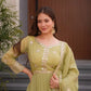 Elegant Pink Heavy Shimmer Silk Gown with Dupatta – Embroidery Sequins Work, 3.5 Meter Flair, Fully Stitched