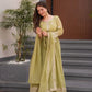 Elegant Pink Heavy Shimmer Silk Gown with Dupatta – Embroidery Sequins Work, 3.5 Meter Flair, Fully Stitched