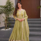 Elegant Pink Heavy Shimmer Silk Gown with Dupatta – Embroidery Sequins Work, 3.5 Meter Flair, Fully Stitched