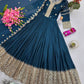 Elegant Pink Heavy Shimmer Silk Gown with Dupatta – Embroidery Sequins Work, 3.5 Meter Flair, Fully Stitched