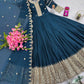 Elegant Pink Heavy Shimmer Silk Gown with Dupatta – Embroidery Sequins Work, 3.5 Meter Flair, Fully Stitched