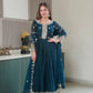 Elegant Pink Heavy Shimmer Silk Gown with Dupatta – Embroidery Sequins Work, 3.5 Meter Flair, Fully Stitched