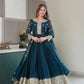 Elegant Pink Heavy Shimmer Silk Gown with Dupatta – Embroidery Sequins Work, 3.5 Meter Flair, Fully Stitched