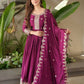 Elegant Pink Heavy Shimmer Silk Gown with Dupatta – Embroidery Sequins Work, 3.5 Meter Flair, Fully Stitched
