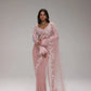 Elegant Premium Pink Net Embroidered Saree for Wedding, Festive and Reception Wear