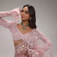 Elegant Premium Pink Net Embroidered Saree for Wedding, Festive and Reception Wear