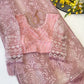 Elegant Premium Pink Net Embroidered Saree for Wedding, Festive and Reception Wear