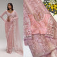 Elegant Premium Pink Net Embroidered Saree for Wedding, Festive and Reception Wear