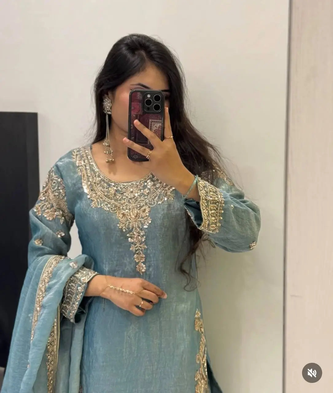 Elegant Pure Silk Palazzo Suit Set for Festive and Occasion Wear