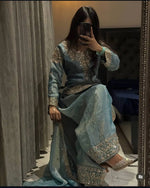 Elegant Pure Silk Palazzo Suit Set for Festive and Occasion Wear