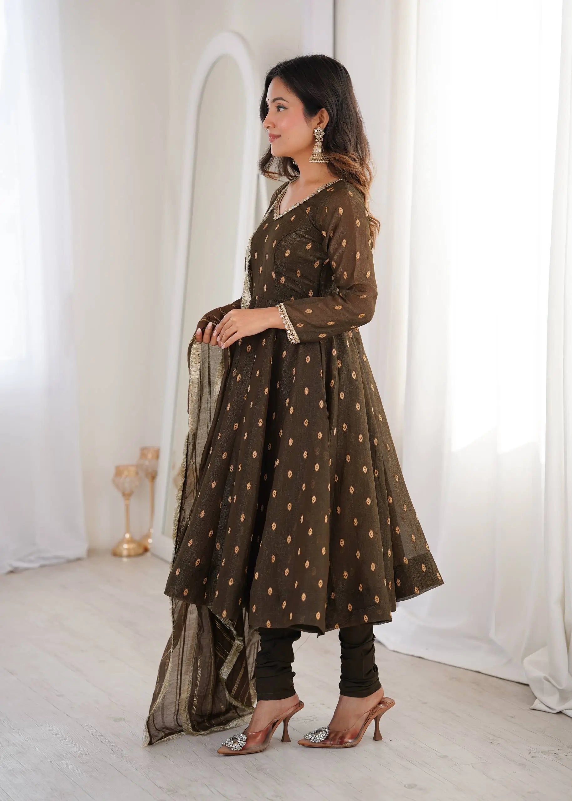 Elegant Rangoli Silk Anarkali Suit Set for Festive and Occasion Wear