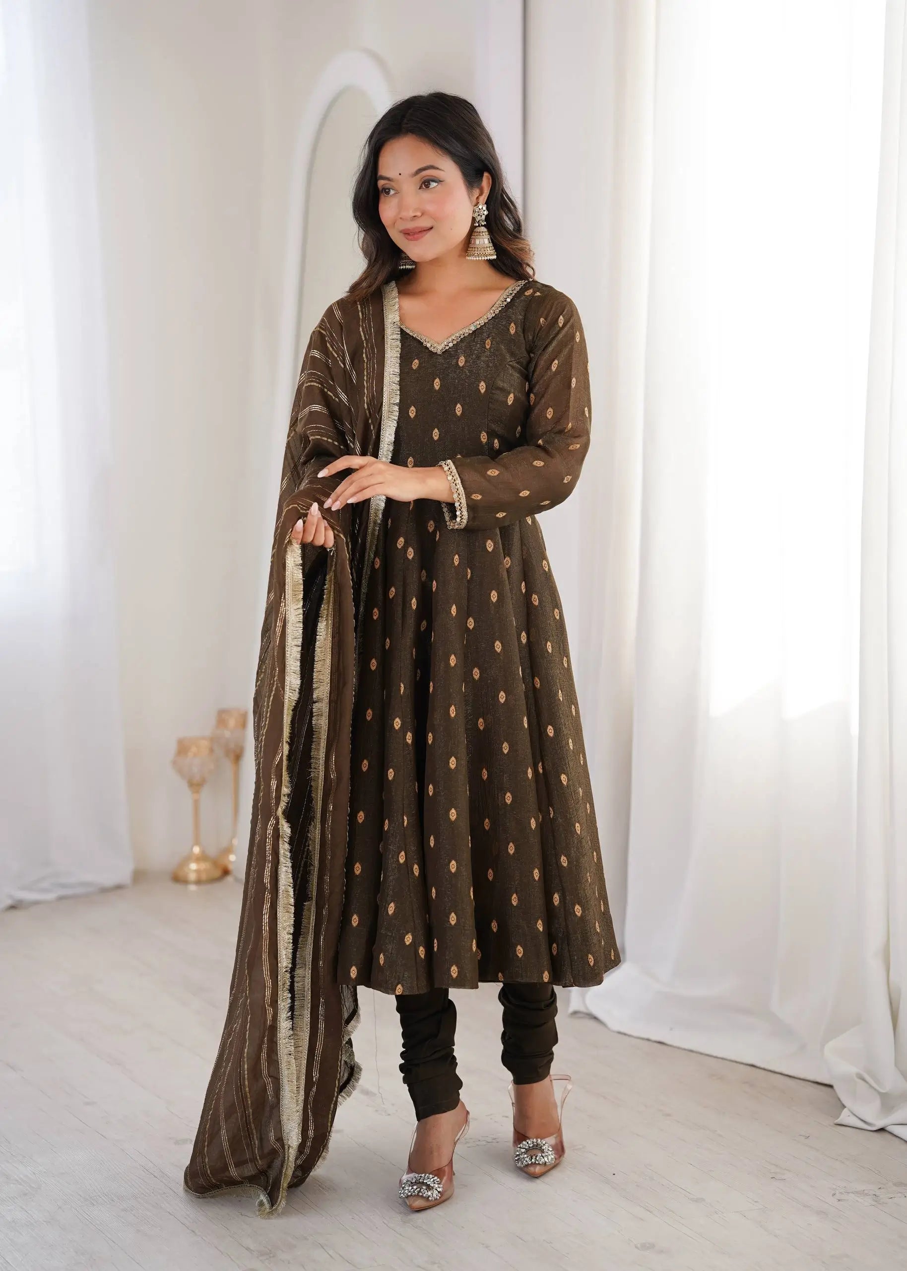 Elegant Rangoli Silk Anarkali Suit Set for Festive and Occasion Wear