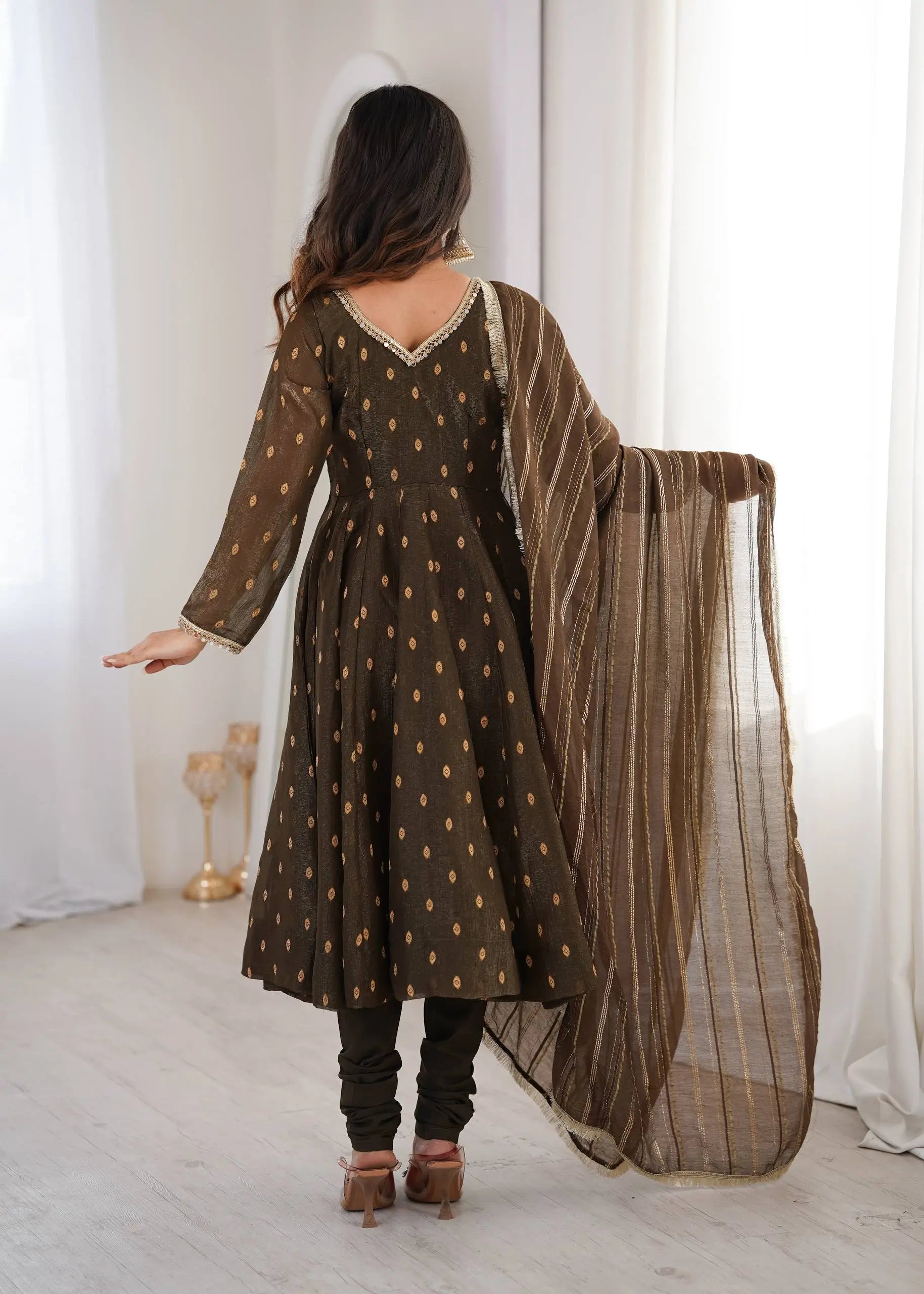 Elegant Rangoli Silk Anarkali Suit Set for Festive and Occasion Wear