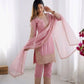 Elegant Roman Silk Embroidered Festive Kurta Set for Celebrations