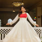 Elegant Roman Silk Embroidered Gown Set for Festive and Occasion Wear