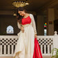 Elegant Roman Silk Embroidered Gown Set for Festive and Occasion Wear