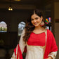 Elegant Roman Silk Embroidered Gown Set for Festive and Occasion Wear