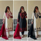 Elegant Roman Silk Embroidered Straight Suit Set for Festive Wear