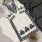 Elegant Roman Silk Embroidered Straight Suit Set for Festive Wear