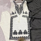 Elegant Roman Silk Embroidered Straight Suit Set for Festive Wear