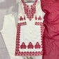 Elegant Roman Silk Embroidered Straight Suit Set for Festive Wear