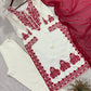 Elegant Roman Silk Embroidered Straight Suit Set for Festive Wear