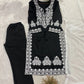 Elegant Roman Silk Embroidered Straight Suit Set for Festive Wear
