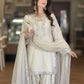 Elegant Roman Silk Farshi Palazzo Suit Set for Festive and Party Wear