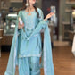 Elegant Roman Silk Farshi Palazzo Suit Set for Festive and Party Wear