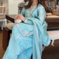 Elegant Roman Silk Farshi Palazzo Suit Set for Festive and Party Wear