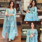 Elegant Roman Silk Farshi Palazzo Suit with Embroidered Dupatta for Festive Wear