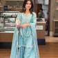 Elegant Roman Silk Farshi Palazzo Suit with Embroidered Dupatta for Festive Wear