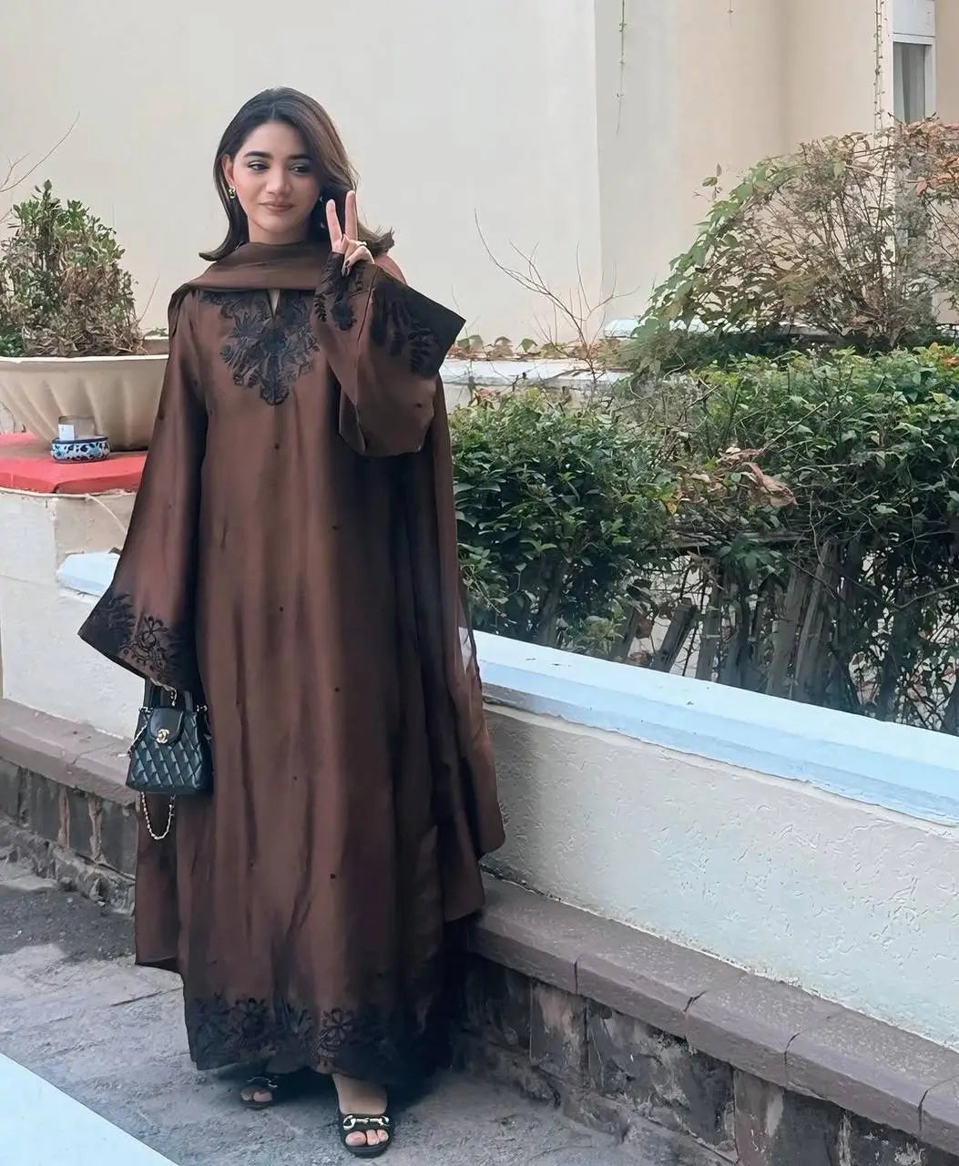 Elegant Satin Kaftan Palazzo Set for Festive and Family Occasions