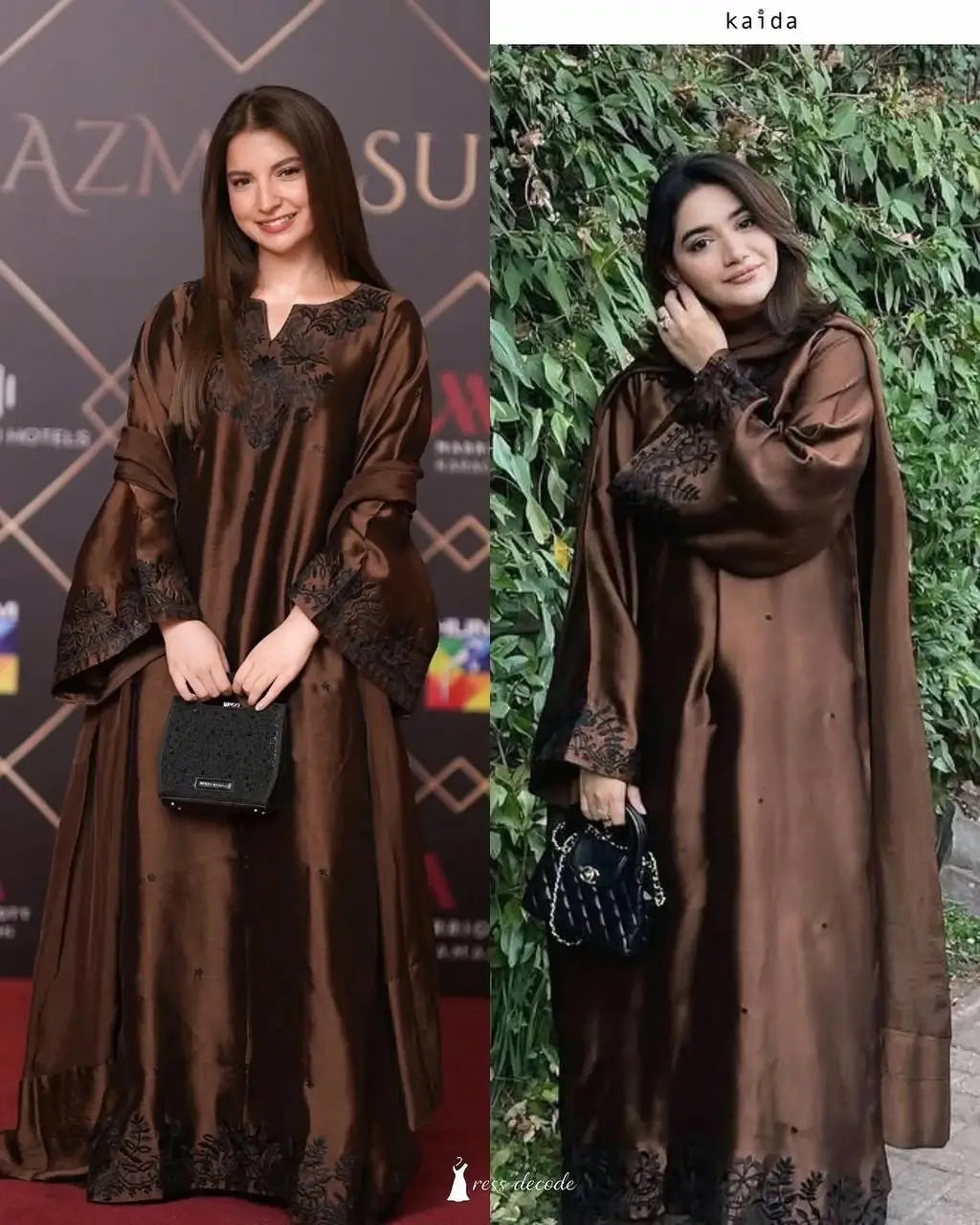 Elegant Satin Kaftan Palazzo Set for Festive and Family Occasions